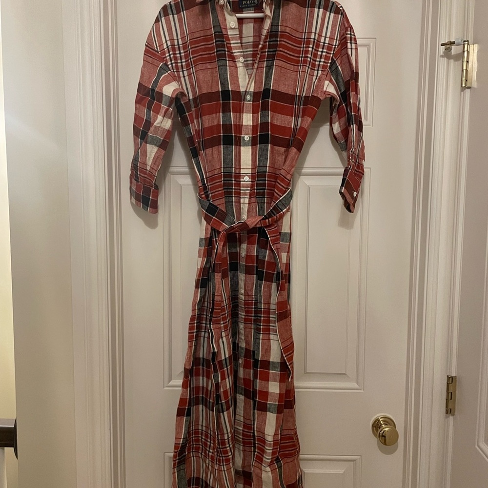 Plaid Button-Up Dress